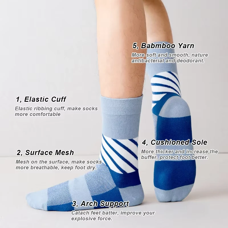 Comfortable Breathable Mid Calf Sports Socks high quality